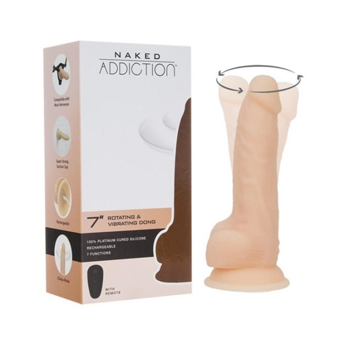 Naked Addiction 7-Inch Rotating Vibrating Dildo