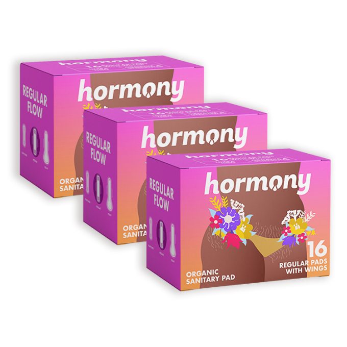 3-Pack Hormony Heavy Organic Pad with Wings 16s